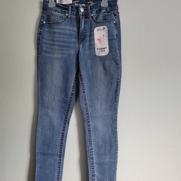 Seven7 Jeans Women's 6 Blue Denim Tummy Slimming Straight Leg Pants NWT - Picture 4 of 6